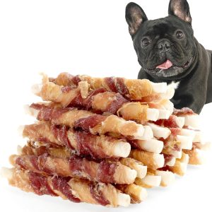 Dog Treats Chews, Chicken & Duck Wrapped Rawhide Sticks (20 pcs, 10.6 oz, 5 inch)